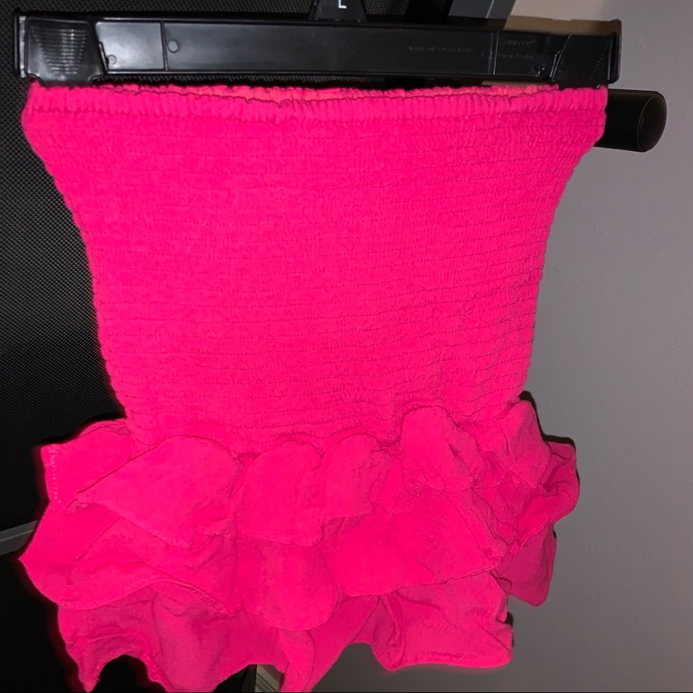 Pink Scrunch Tube Top
